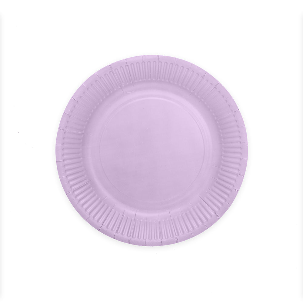 Lavendel papieren feestbordjes van 23 cm, verpakking van 8 stuks