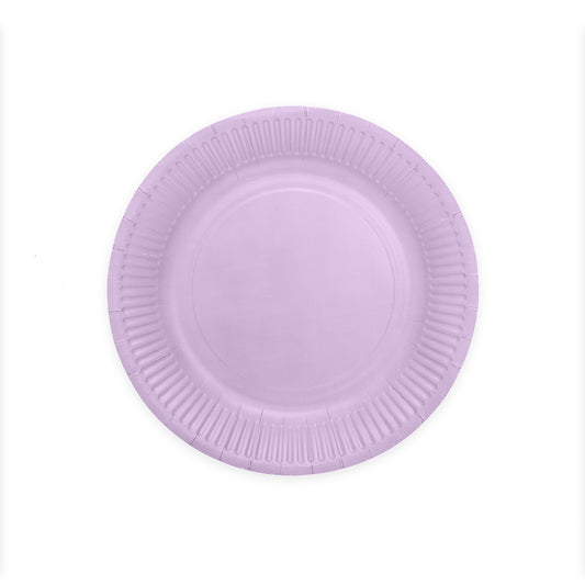 Lavendel papieren feestbordjes van 23 cm, verpakking van 8 stuks