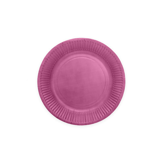 Paarse papieren gebaksbordjes van 18 cm, verpakking van 8 stuks