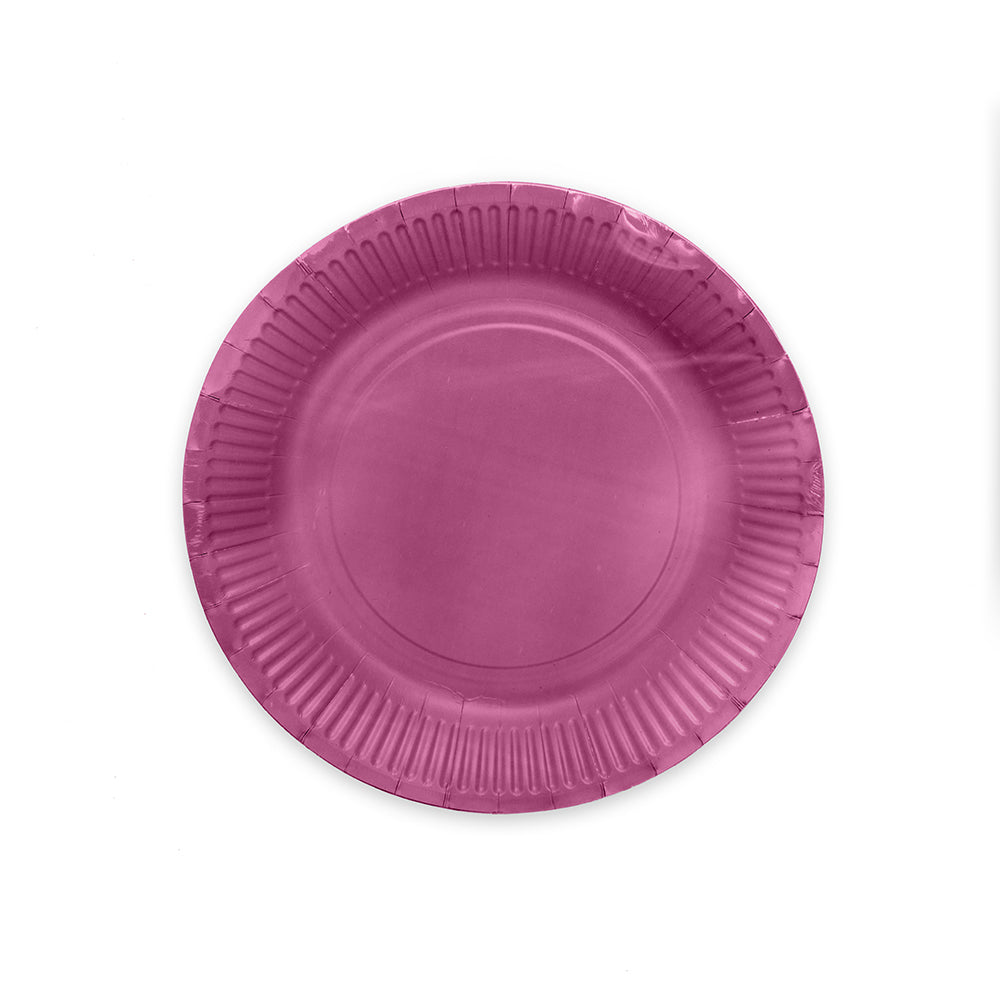 Paarse papieren feestbordjes 23 cm — tweede productfoto