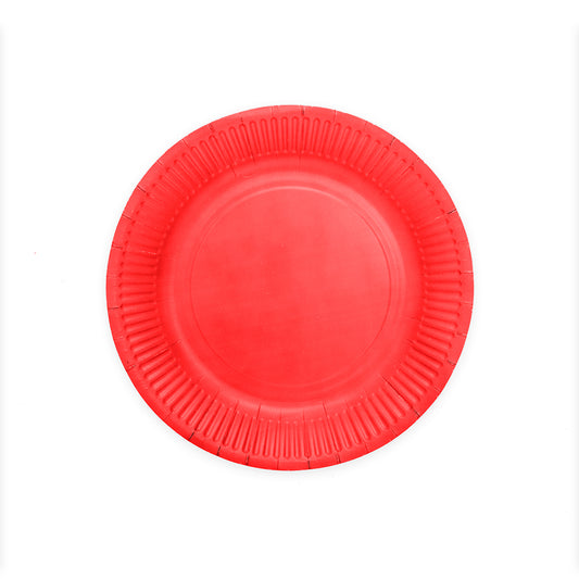 Rode papieren feestbordjes van 23 cm, verpakking van 8 stuks