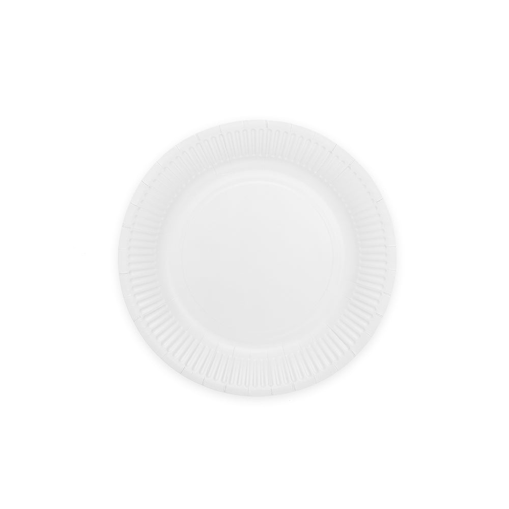 Witte papieren gebaksbordjes van 18 cm, verpakking van 8 stuks