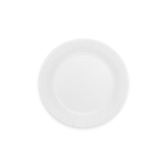 Witte papieren gebaksbordjes van 18 cm, verpakking van 8 stuks
