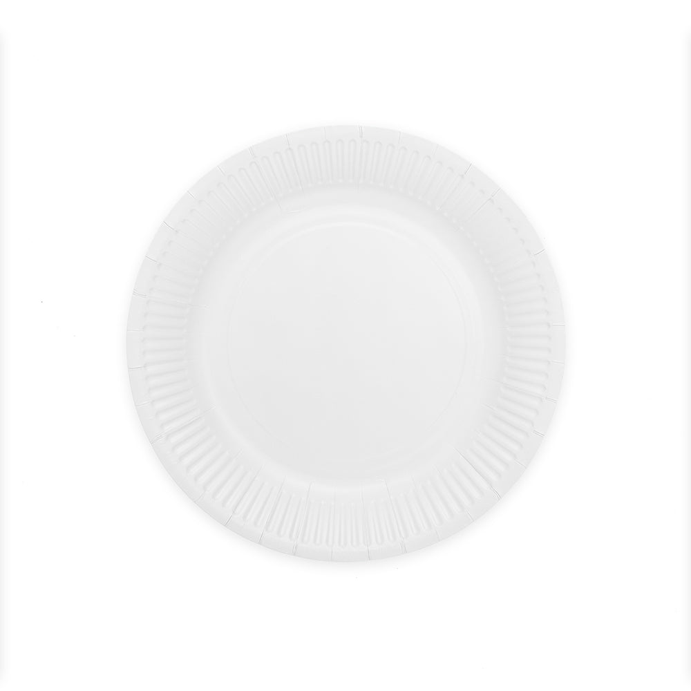 Witte papieren bordjes van 23 cm, verpakking van 8 stuks