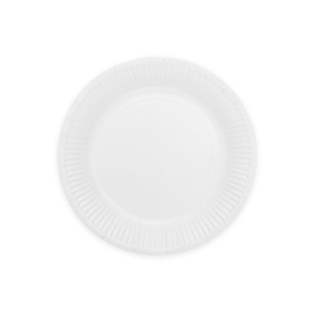 Witte papieren feestbordjes van 23 cm, verpakking van 16 stuks