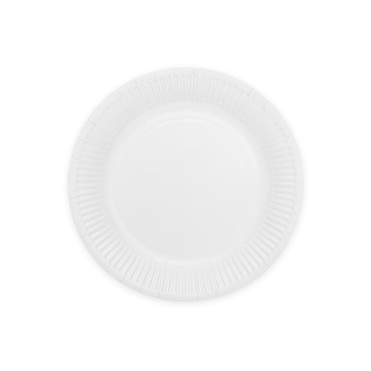 Witte papieren feestbordjes van 23 cm, verpakking van 16 stuks
