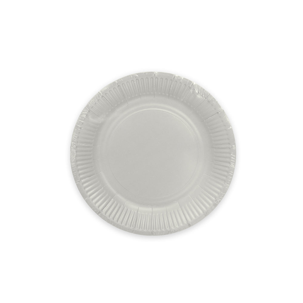 Zilveren papieren gebaksbordjes 18 cm — tweede productfoto