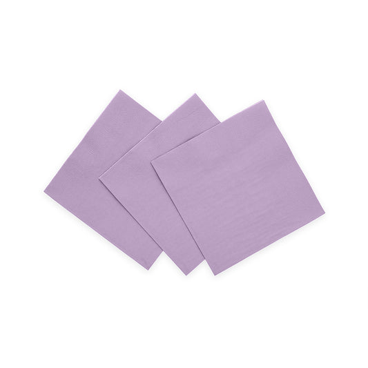 Lavendelkleurige papieren cocktailservetten 24x24 cm, pak van 20 stuks