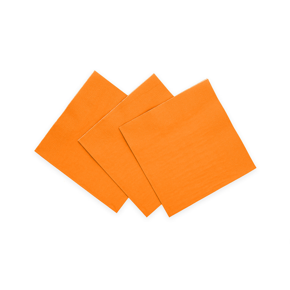 Oranje papieren cocktailservetten 24x24 cm, pak van 20 stuks