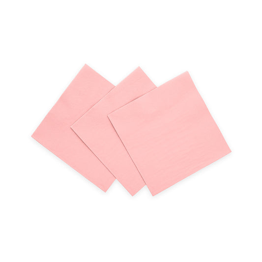 Roze papieren cocktailservetten 24x24 cm, pak van 20 stuks