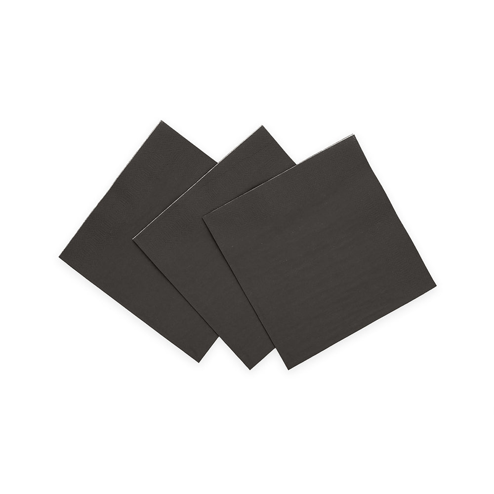 Zwarte papieren cocktailservetten 24x24 cm, pak van 20 stuks