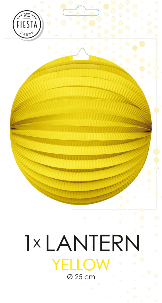 Papieren lampion in geel, 25 cm - tweede productfoto