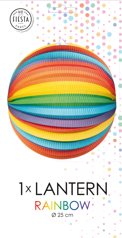 Papieren lampion in regenboog, 25 cm - tweede productfoto
