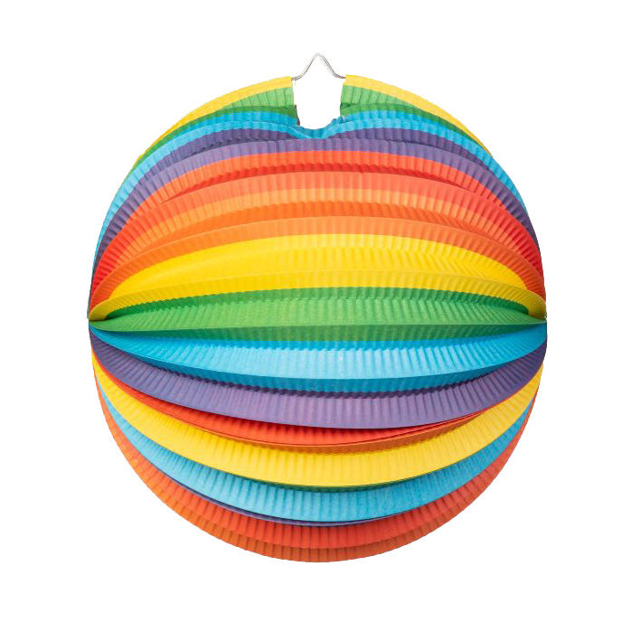Papieren lampion in regenboog, 25 cm