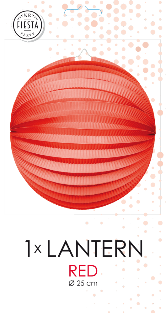 Papieren lampion in rood, 25 cm - tweede productfoto