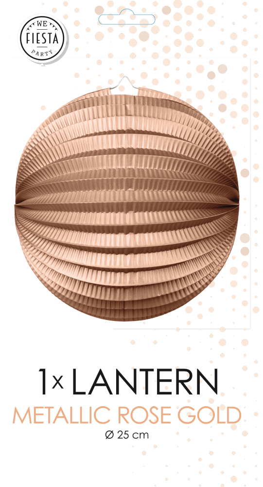 Papieren lampion in roségoud metallic, 25 cm - tweede productfoto