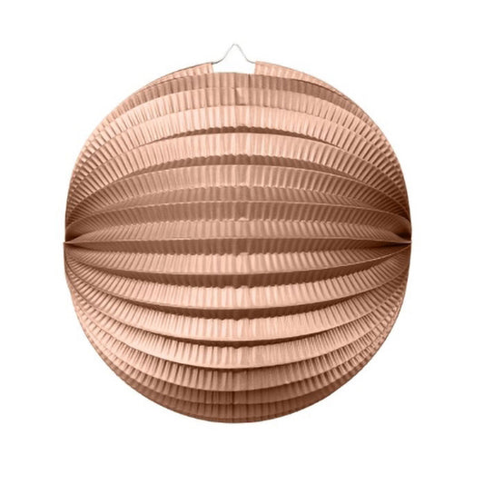 Papieren lampion in roségoud metallic, 25 cm
