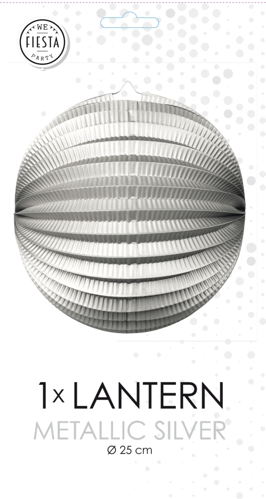 Papieren lampion in zilver metallic, 25 cm - tweede productfoto