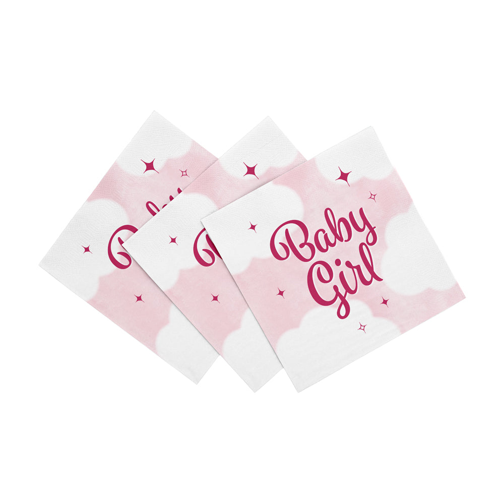 Papieren servetten met Baby Girl-opdruk, verpakking van 20 stuks