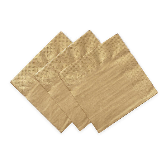 Champagnekleurige papieren servetten 33x33 cm, pak van 20 stuks