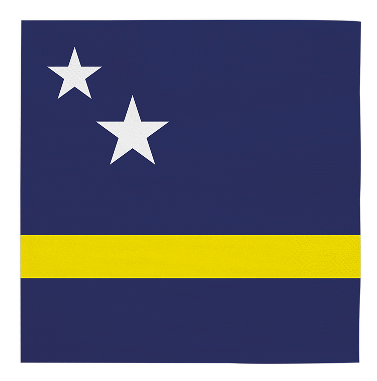 Papieren servetten met de vlag van Curaçao, verpakking van 20 stuks