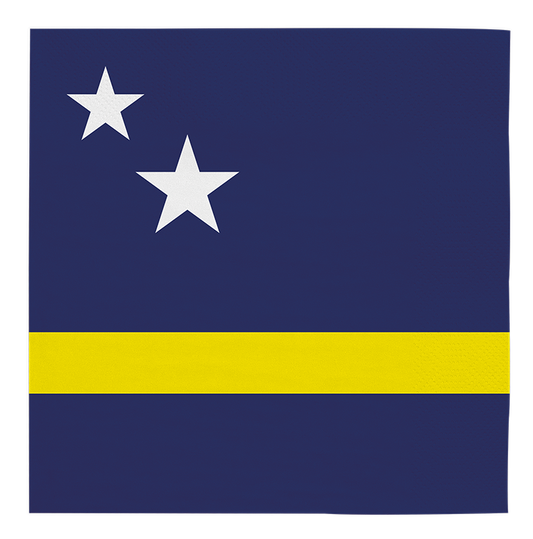 Papieren servetten met de vlag van Curaçao, verpakking van 20 stuks