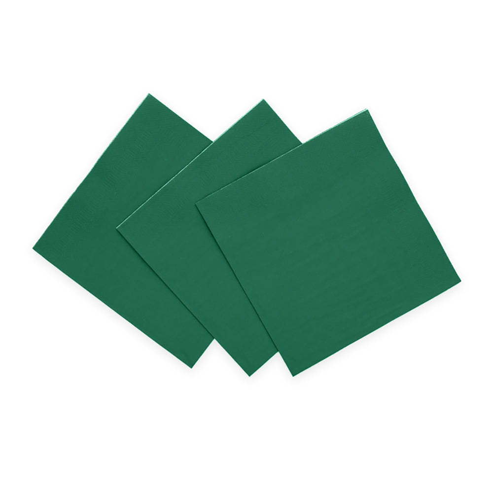 Donkergroene papieren servetten 33x33 cm, pak van 20 stuks