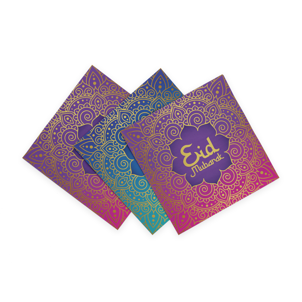 Papieren servetten met Eid Mubarak-opdruk, verpakking van 20 stuks