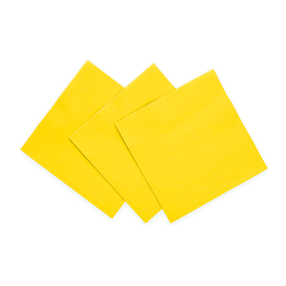 Gele papieren servetten 33x33 cm, pak van 20 stuks