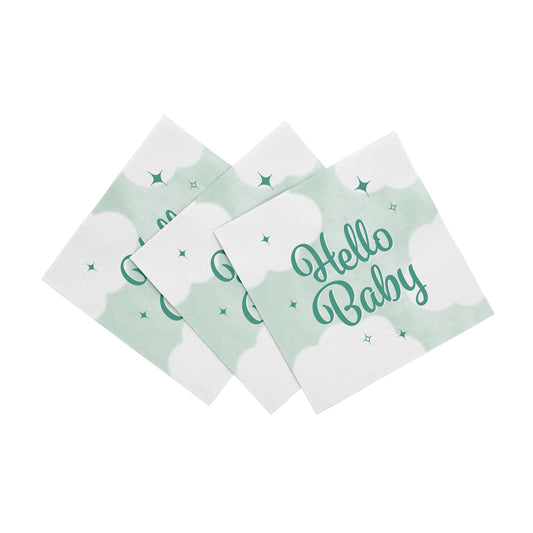 Papieren servetten met Hello Baby-opdruk, verpakking van 20 stuks