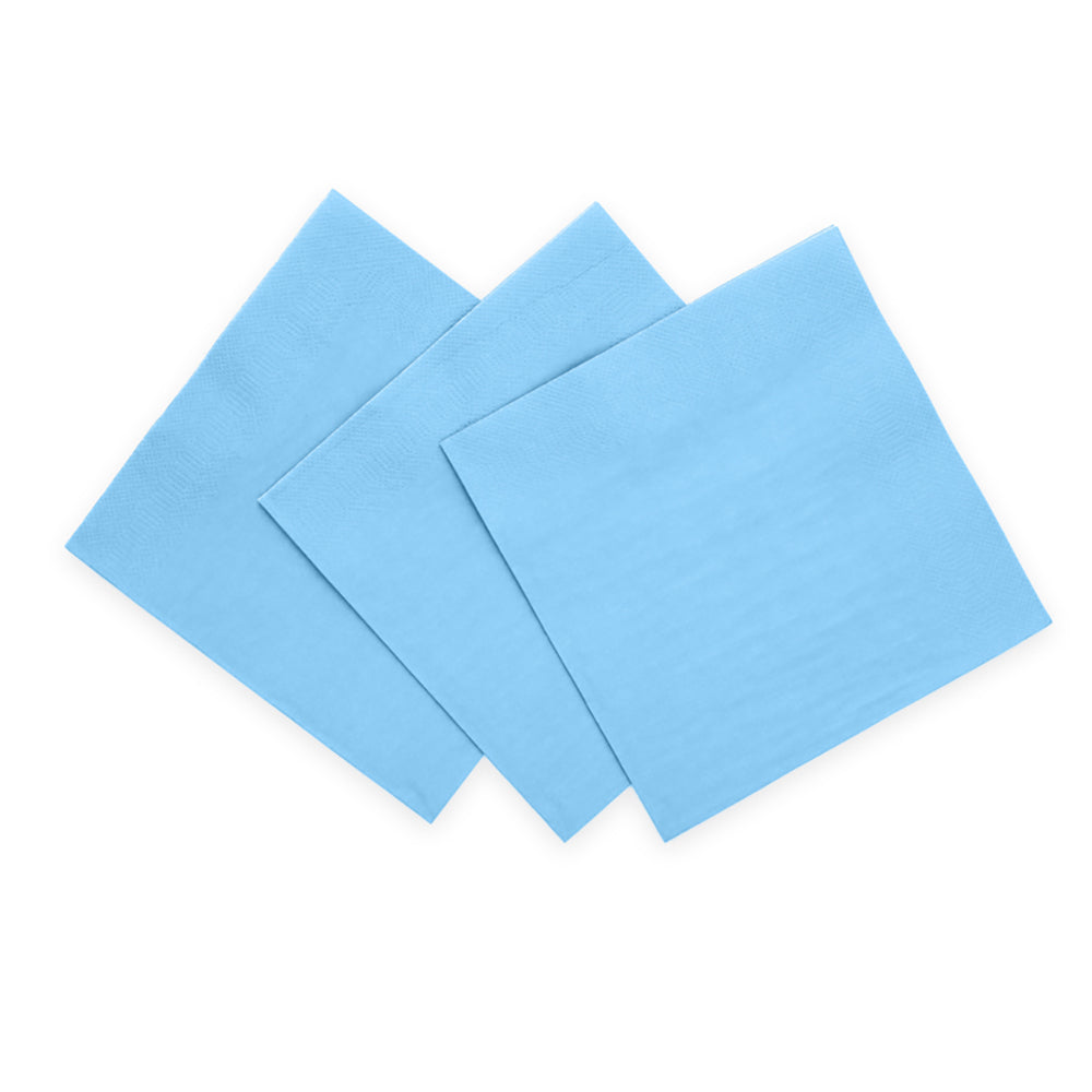 Lichtblauwe papieren servetten 33x33 cm, pak van 20 stuks