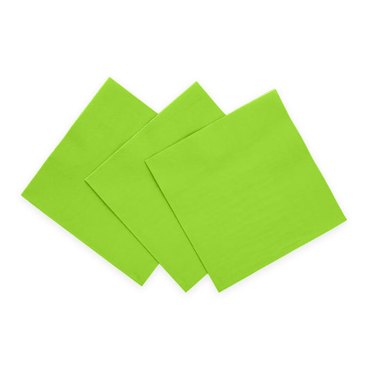 Limegroene papieren servetten 33x33 cm, pak van 20 stuks