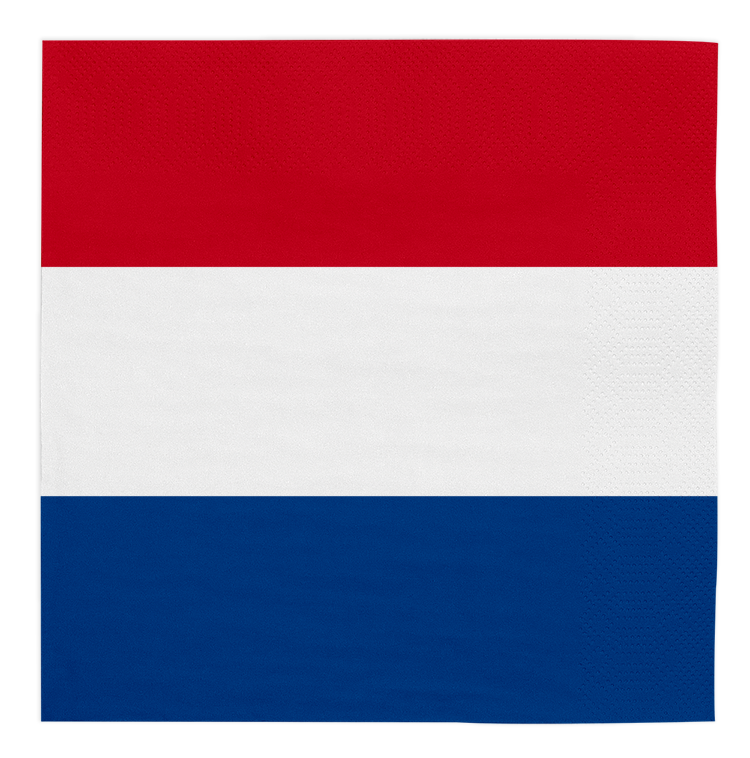 Papieren servetten met de vlag van Nederland, verpakking van 20 stuks