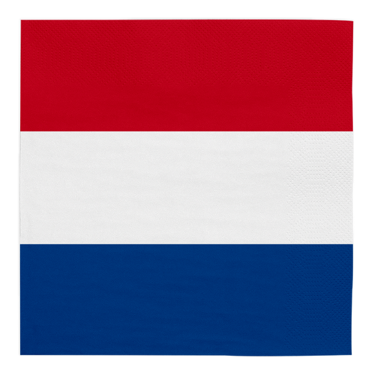 Papieren servetten met de vlag van Nederland, verpakking van 20 stuks