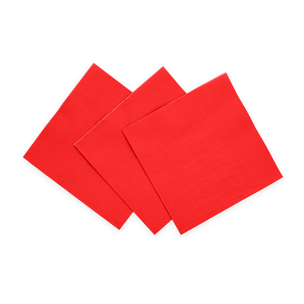 Rode papieren servetten 33x33 cm, pak van 20 stuks
