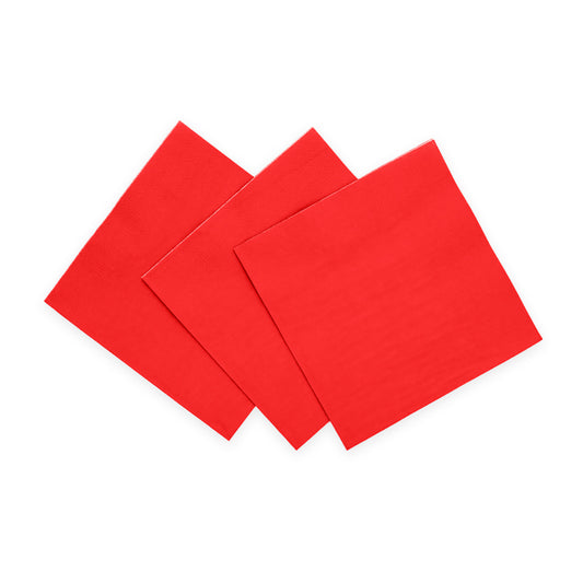 Rode papieren servetten 33x33 cm, pak van 20 stuks