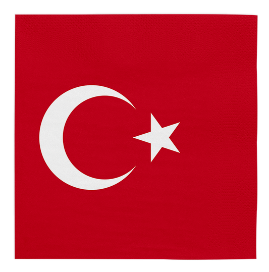 Papieren servetten met de vlag van Turkije, verpakking van 20 stuks