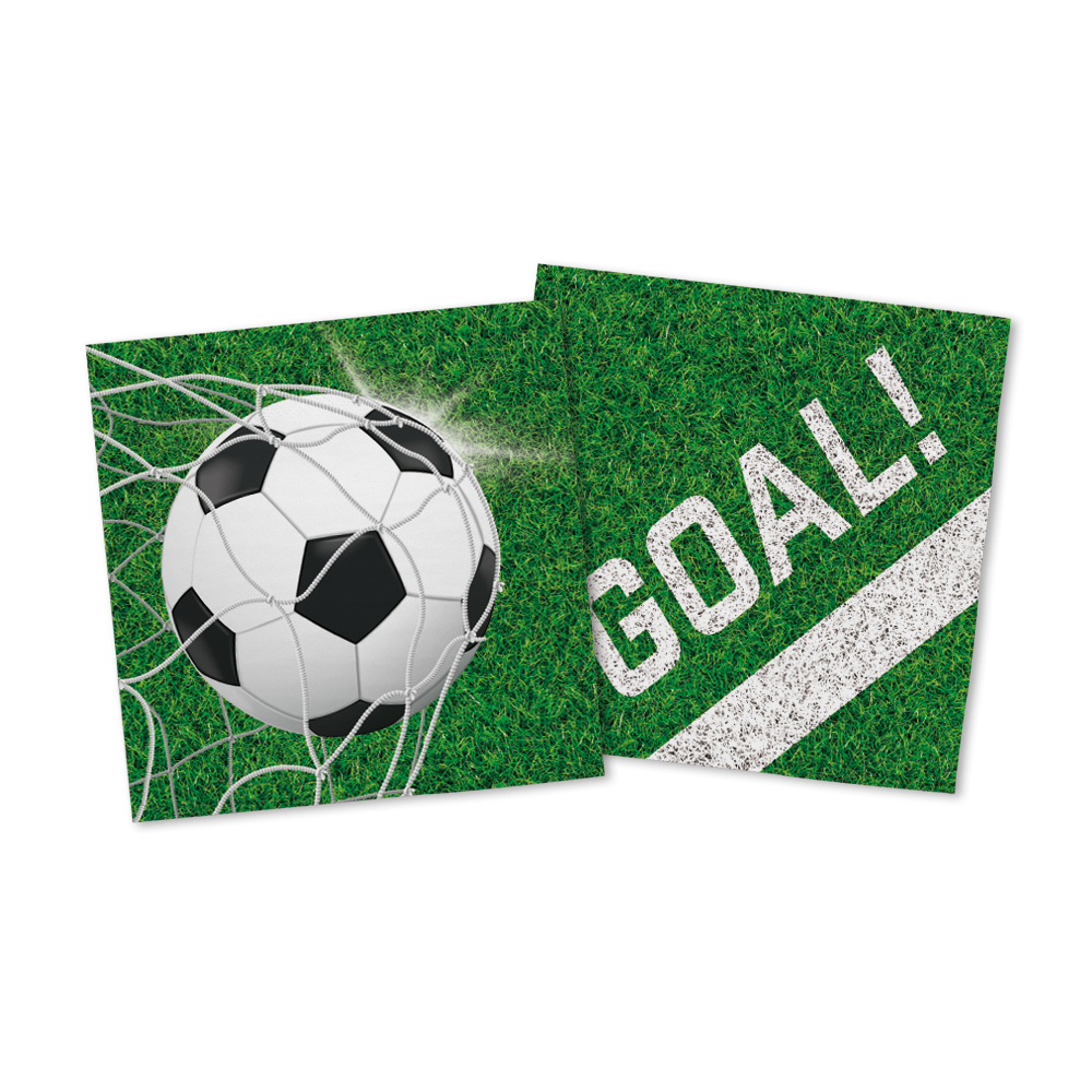 Papieren servetten met voetbalprint, verpakking van 20 stuks