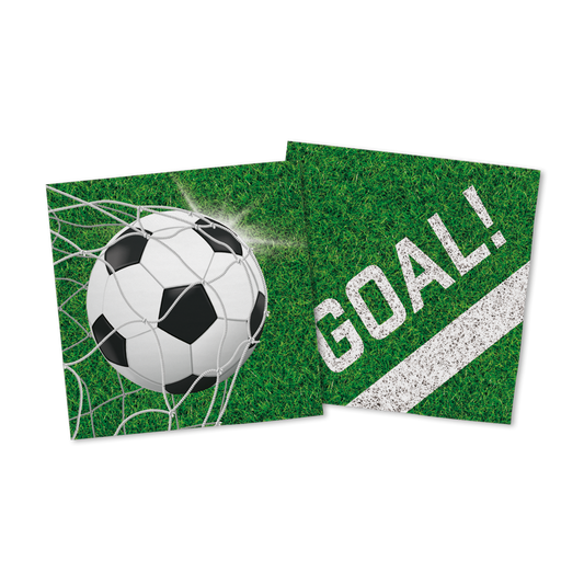 Papieren servetten met voetbalprint, verpakking van 20 stuks