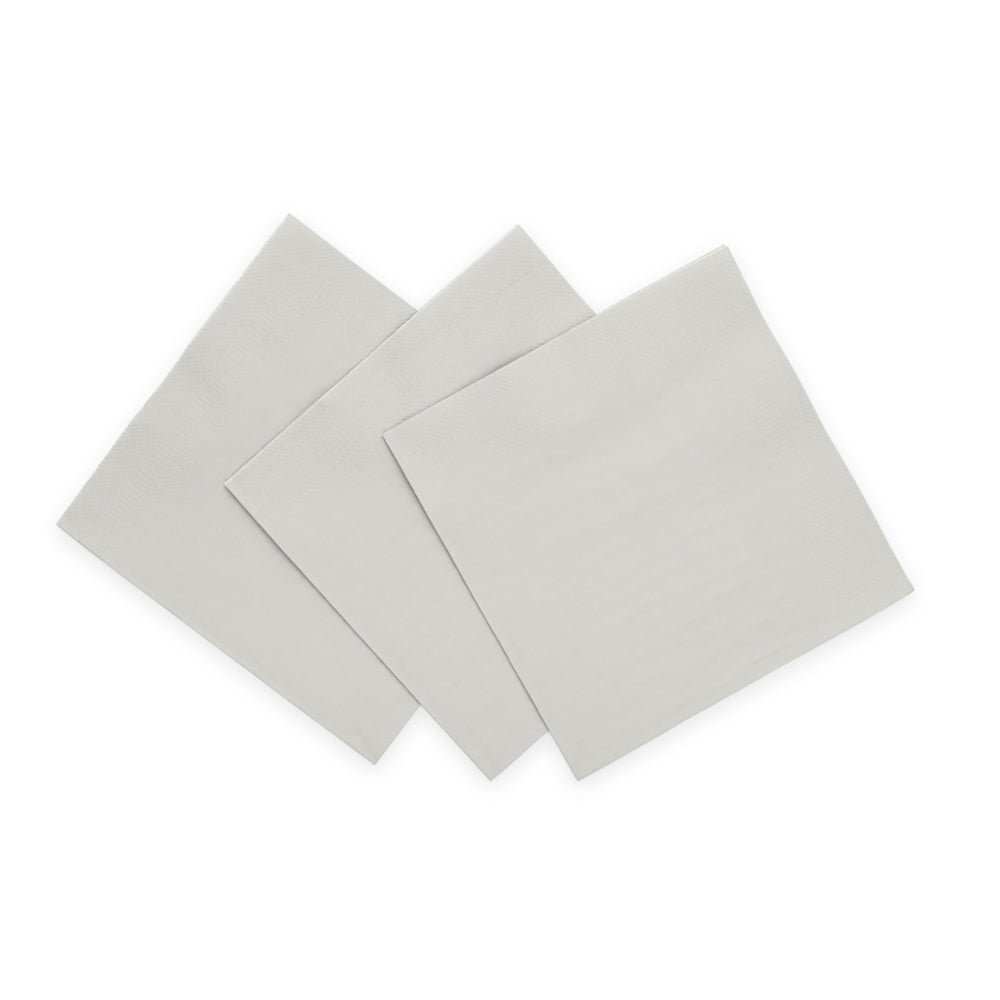 Zilveren papieren servetten 33x33 cm, pak van 20 stuks