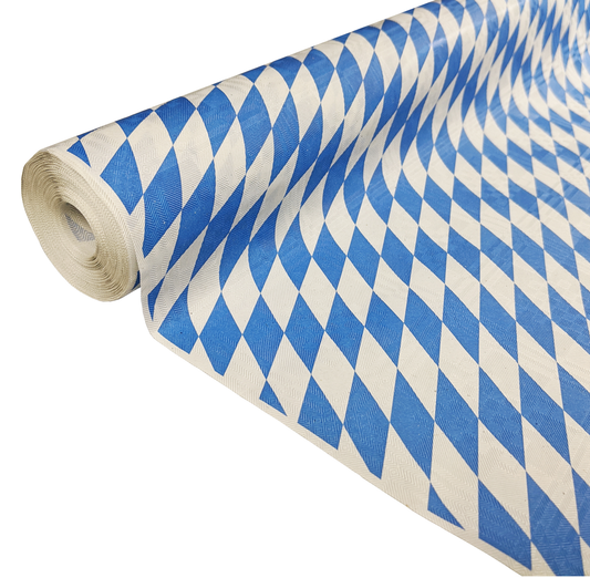 Papieren tafelrol beiers blauw-wit van 1,00 x 8 m