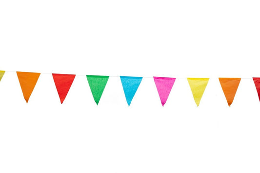 Papieren Vlaggenlijn Veelkleurig 10 meter