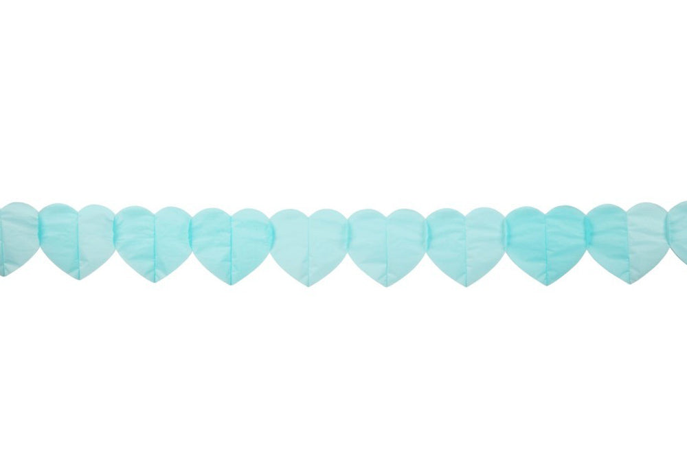 Papierslinger Babyblauwe Harten 6 meter