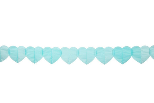 Papierslinger Babyblauwe Harten 6 meter