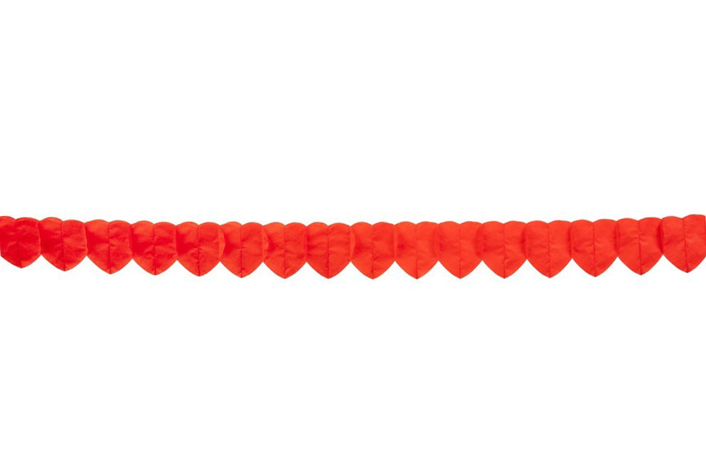 Papierslinger Rode Harten 2,5 meter (2 stuks)