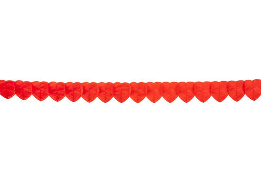 Papierslinger Rode Harten 2,5 meter (2 stuks)