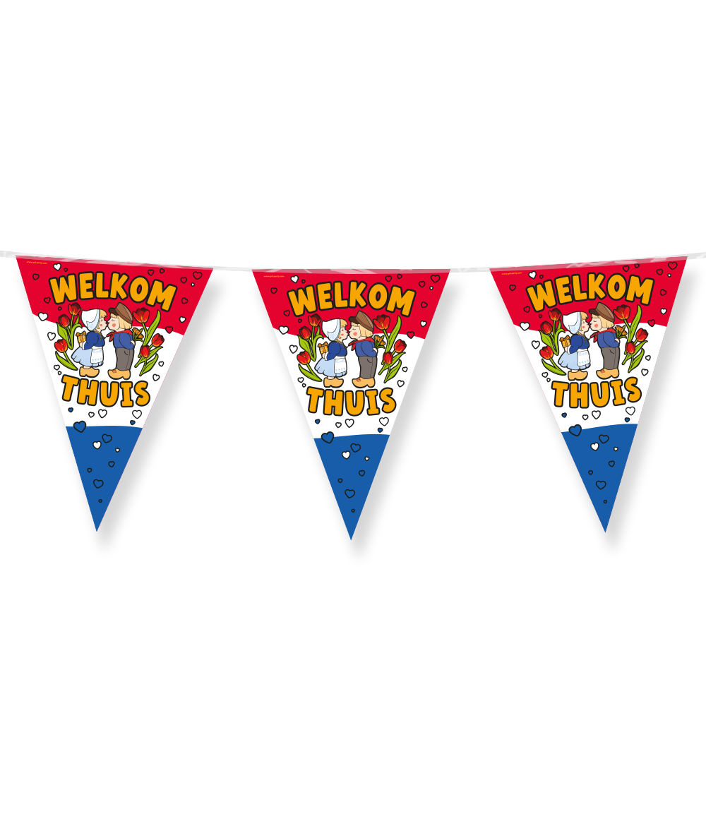 Vlaggenlijn Welkom thuis folie 10 meter
