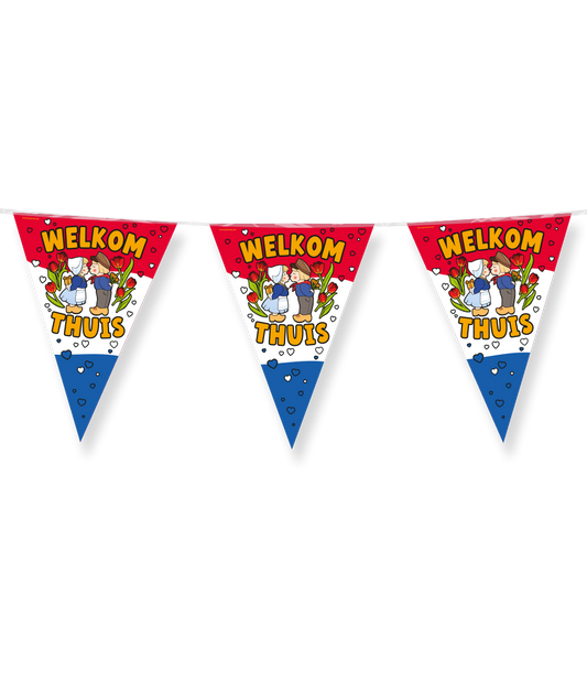 Vlaggenlijn Welkom thuis folie 10 meter