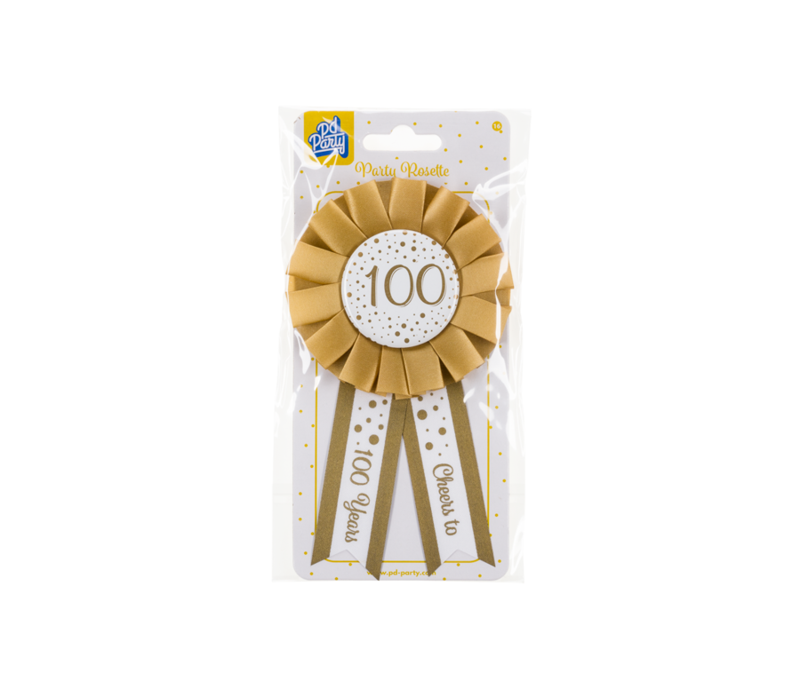 Rozet goud / wit - 100 jaar