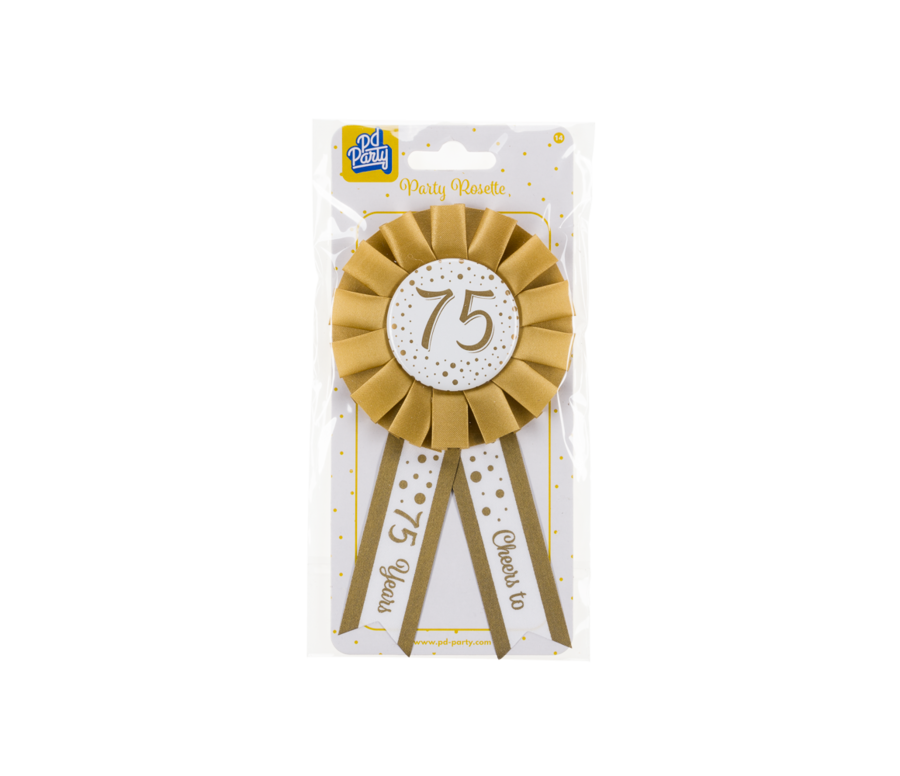 Rozet goud / wit - 75 jaar